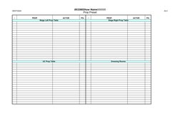 Master Prop List Template for Theatre | PDF