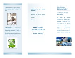 IMPORTANCIA 
DE 
LOS 
RECURSOS 
RENOVABLES 
Son prácticamente la base del diario vivir 
de nosotros, todo bien que utilizam