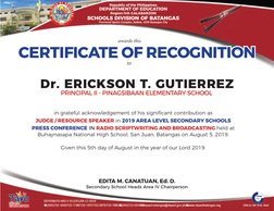Republic of the Philippines
DEPARTMENT OF EDUCATION
Region IVA-CALABARZON
SCHOOLS DIVISION OF BATANGAS
Provincial Sports Comp