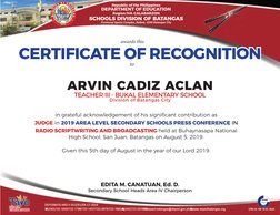 Republic of the Philippines
DEPARTMENT OF EDUCATION
Region IVA-CALABARZON
SCHOOLS DIVISION OF BATANGAS
Provincial Sports Comp