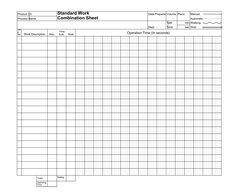 Product I.D.
Standard Work 
Date PreparedVolume Piece
Manual
Process Name
Combination Sheet
Automatic
Takt
min Walking
Dept
T