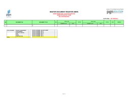 Master Document Register Overview | PDF | Mechanical Engineering