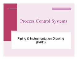 Process Control Systems
Piping & Instrumentation Drawing 
(P&ID)
