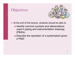 2
Objectives
At the end of this lecture, students should be able to:
Identify common symbols and abbreviations 
used in pip