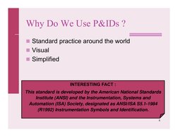 6
Why Do We Use P&IDs ?
Standard practice around the world
Visual
Simplified
INTERESTING FACT :
This standard is developed