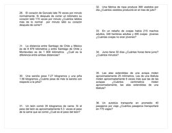 28.
El corazón de Gonzalo late 76 veces por minuto 
normalmente. Si después de correr un kilómetro su 
corazón latió 115 vece