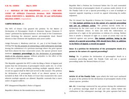 G.R. No. 163604             May 6, 2005
# 4 - REPUBLIC OF THE PHILIPPINES, petitioner, vs.THE HON.
COURT OF APPEALS (Twentiet