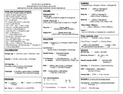 Units and Conversion Factors 
1 cubic foot of water weighs 62.3832 lb 
1 gallon of water weighs 8.34 lb 
1 liter of water w