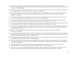 5 
 
59. If you had a concrete rectangular storage tank that measured 75 feet long and 40 feet wide with a 
pressure reading