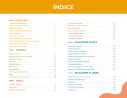 DESAYUNOS
ÍNDICE
COMIDAS
Pancakes de espinaca
Pan pita ricotta sandwich
Toast de cottage
Galletas de arroz al pimiento
Crepa