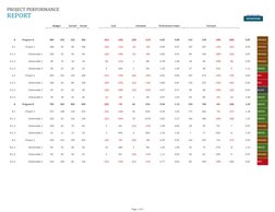 Page 1 of 2
PROJECT PERFORMANCE
REPORT
Budget
Earned
Actual
Cost
Schedule
Performance Index
Forecast
S#
Item Description
P.V.