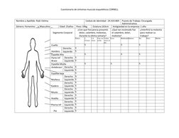 Cuestionario de síntomas musculo esqueléticos CORNELL 
 
 
 
Nombre y Apellido: Rubi Vielma  
Cedula de Identidad : 24.419.86