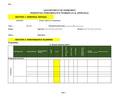 Zimbabwe Rbm Form Zimbabwe Public Service Appraisal Form | PDF | Monitoring And ...