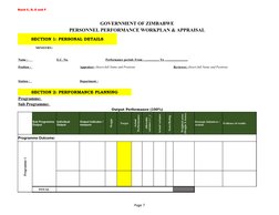 Zimbabwe Rbm Form Zimbabwe Public Service Appraisal Form | PDF | Monitoring And ...