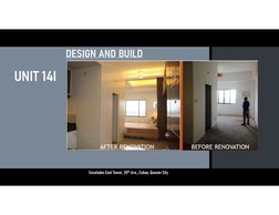 UNIT 14I
Escalades East Tower, 20th Ave., Cubao, Quezon City
DESIGN AND BUILD
