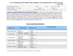 Ucla PTSD Reaction Index For Chldren and Adolescents - Dsm-5 Version ...
