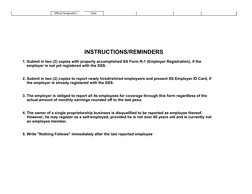 SSS R-1A Employment Report Form | PDF | Employment | Identity Document