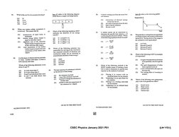 CSEC Physics Jan 2021 Paper 1 | PDF | Science & Mathematics