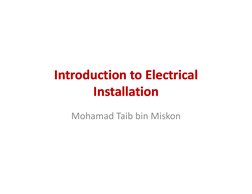 Introduction to Electrical 
Introduction to Electrical 
Installation
Installation
Introduction to Electrical 
Introduction to