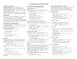 TensorFlow 2.0 Cheat Sheet | PDF | Machine Learning | Deep Learning