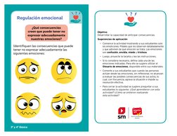 Regulación emocional
¿Qué consecuencias 
creen que puede tener no 
expresar adecuadamente 
nuestras emociones? 
Identifiquen