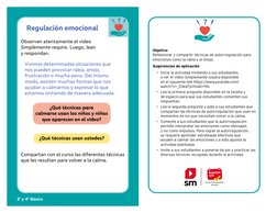 Regulación emocional
Observen atentamente el video  
Simplemente respira. Luego, lean  
y respondan.
Vivimos determinadas sit