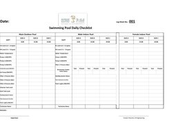 Pools Check List Daily Swimming Pool Maintenance Log | PDF | Swimming Pool | Pump
