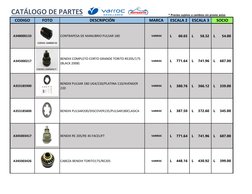 * Precios sujetos a cambios sin previo aviso
CODIGO
FOTO
DESCRIPCIÓN
MARCA
ESCALA 2
ESCALA 3
SOCIO
A348000133
CONTRAPESA DE M