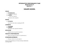 Integrative Performance Task Template | PDF