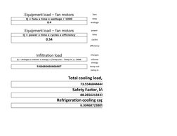 Equipment load – fan motors
fans
Q = fans x time x wattage / 1000
time
8.4
wattage
Equipment load – fan motors
power 
time
0.