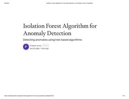 8/5/2021
Isolation Forest Algorithm for Anomaly Detection | by Prakash verma (https://medium.com/@prakash507979?source=post_p