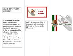 La Constitución Mexicana es 
la carta magna y norma 
fundamental instaurada para 
regir jurídicamente al país. La 
Constituci