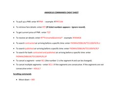 Amadeus Commands Cheat Sheet | PDF