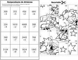 Rompecabezas de divisiones
Recortable
Resuelve las divisiones en tu cuaderno y pega en el lugar que 
corresponda la imagén co