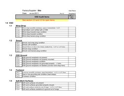 Esd Checklist Sheet.pdf ESD Audit Checklist and Findings | PDF | Electrostatic Discharge ...