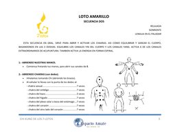 CHI KUNG DE LOS 7 LOTOS 
3 
 
 
LOTO AMARILLO  
SECUENCIA DOS 
RELAJADA 
SONRIENTE 
LENGUA EN EL PALADAR 
 
ESTA SECUENCI