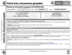 -------Cuaderno de acompañamiento Grupal --------
Parte tres: encuentros grupales
Planear el encuentro grupal: LA PALMA UA3
E