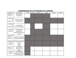CRONOGRAMA DE ACTIVIDADES DE ALMACEN 
HO