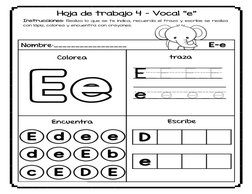 Actividades para la Vocal E | PDF | Hogar, jardinería y bricolaje | Arte