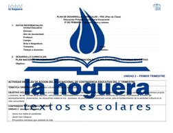 PLAN DE DESARROLLO CURRICULAR – PDC (Plan de Clase)
Educación Primaria Comunitaria Vocacional
5º DE PRIMARIA – Religión, étic