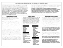 INSTRUCTIONS FOR COMPLETING THE JOB SAFETY ANALYSIS FORM
Sequence of Basic Job Steps
Potential Hazards
Recommended Action or