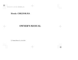 Honda CBR250R Owner's Manual | PDF | Gasoline | Motorcycle