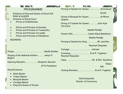 Sample Program For Coronation Rites Coronation Program for King and Queen | PDF