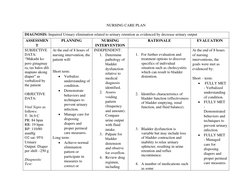 Nursing Care Plan for Urinary Retention | PDF | Urinary Incontinence ...
