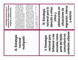 I. Estrategia nacional para la 
enseñanza de lenguas y culturas 
indígenas y afromexicanas.
Estrategia plantea que en educaci
