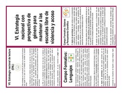 Campo Formativo: 
Lenguajes
VI. Estrategia 
nacional con 
perspectiva de 
género para 
mantener a las 
escuelas libre de 
vio