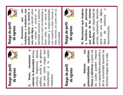 Rasgo de perfil 
de egreso
I.
Reconocen
que
son
ciudadanas y ciudadanos que
pueden ejercer su derecho a
una vida digna, a dec