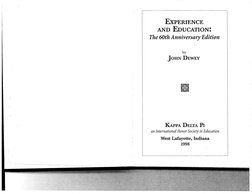John Dewey - Experience and Education | PDF