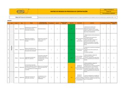 RIESGOS
1
Externa
Operacional
Especificaciones solicitadas por 
fuera del alcance de los 
interesados a presentarse
Declaraci