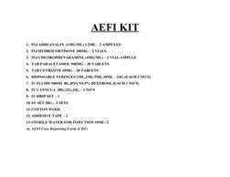 AEFI Management Kit Contents and Dosages | PDF